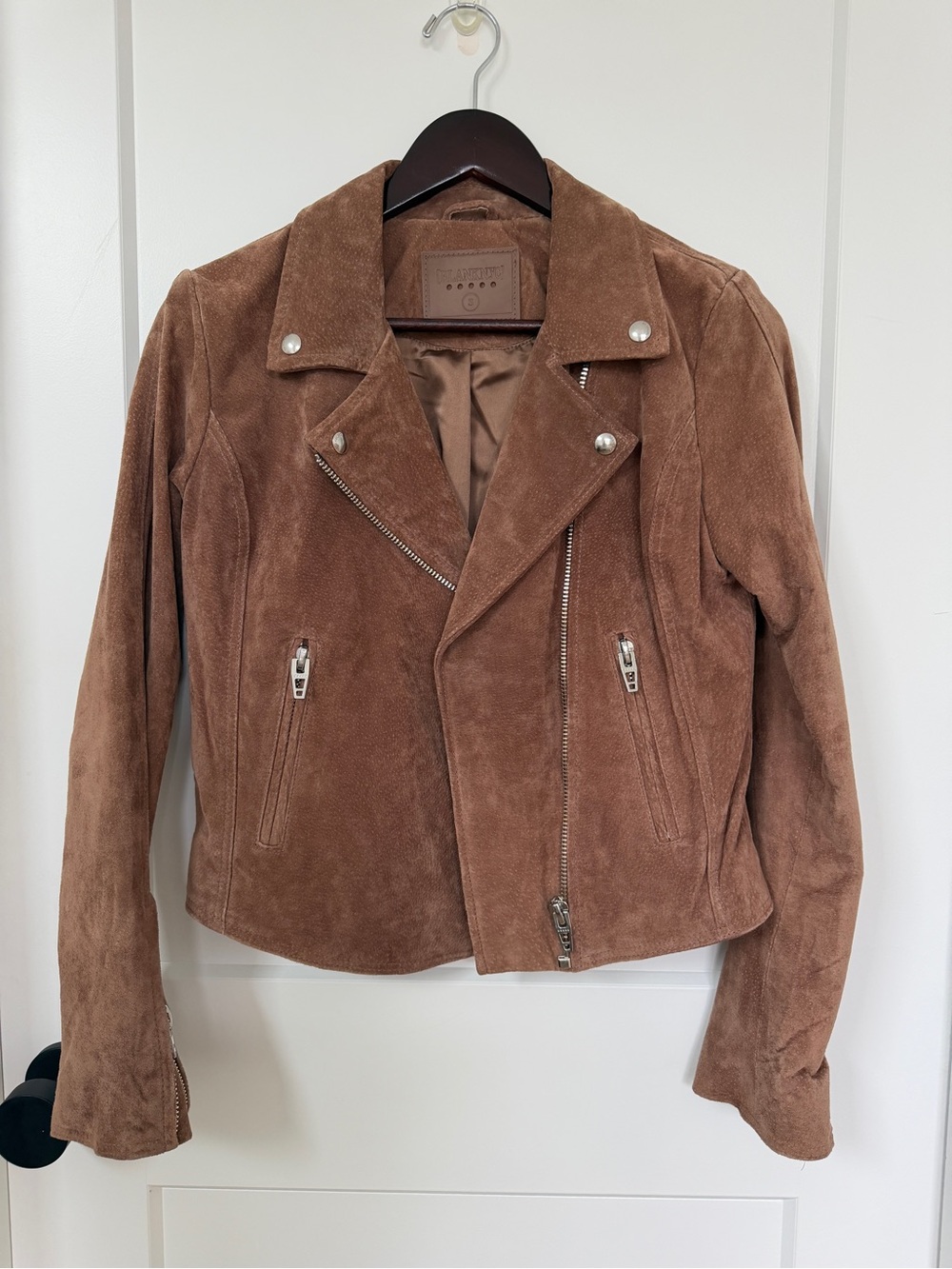 Blank NYC Suede Moto Jacket - tan